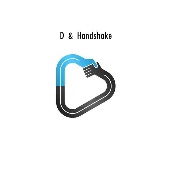 D- icône lettre abstraite logo design vectoriel template.Business off — Image vectorielle