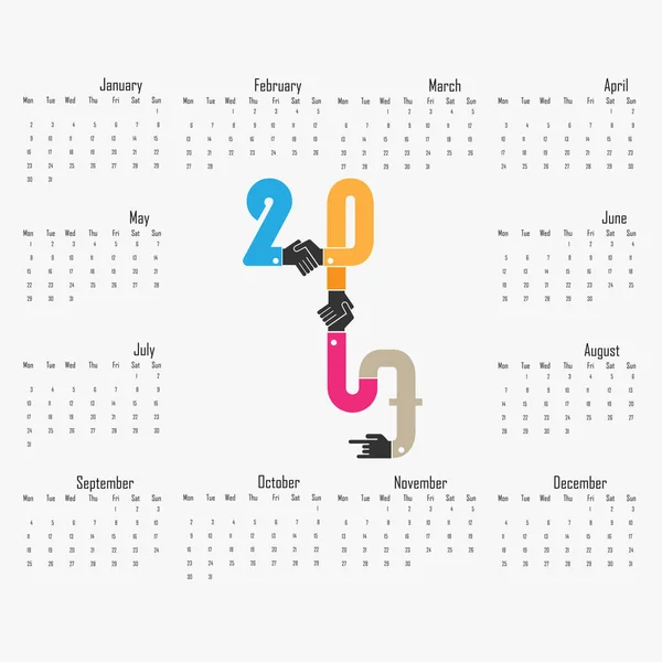 2017 Calendário Template.Calendar para 2017 ano —  Vetores de Stock