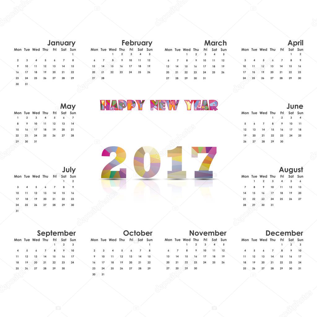 2017 template calendar de
