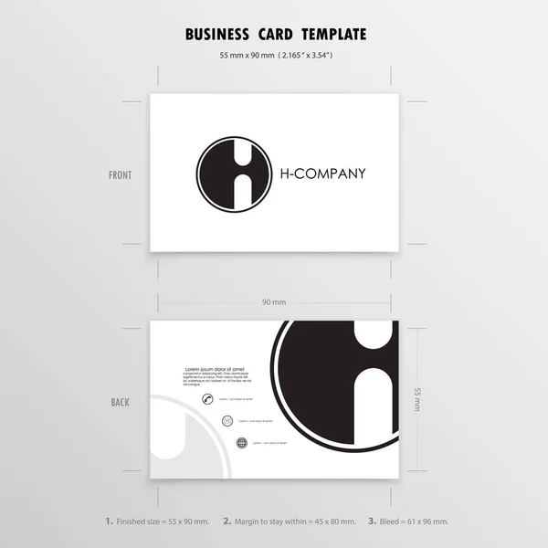 Шаблон дизайна бизнес-карт. Символ именных карточек. Размер 55 мм x — стоковый вектор