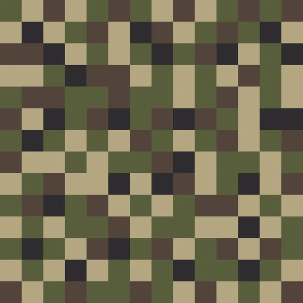 Quadratische Camouflage-Muster Hintergrund nahtlos. klassische Kleidung — Stockvektor