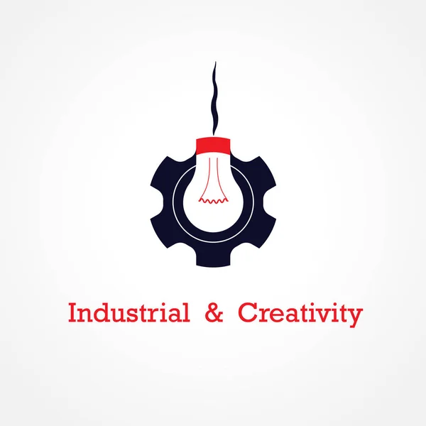 Creative light bulb and gear abstract vector design banner templ — Stock Vector