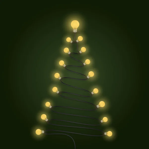 カラフルな電球とクリスマス ツリーのシンボル。メリークリスマス — ストックベクタ