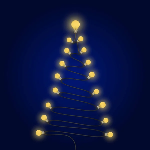 Kleurrijke lampen en kerstboom symbool. Vrolijk kerstfeest — Stockvector