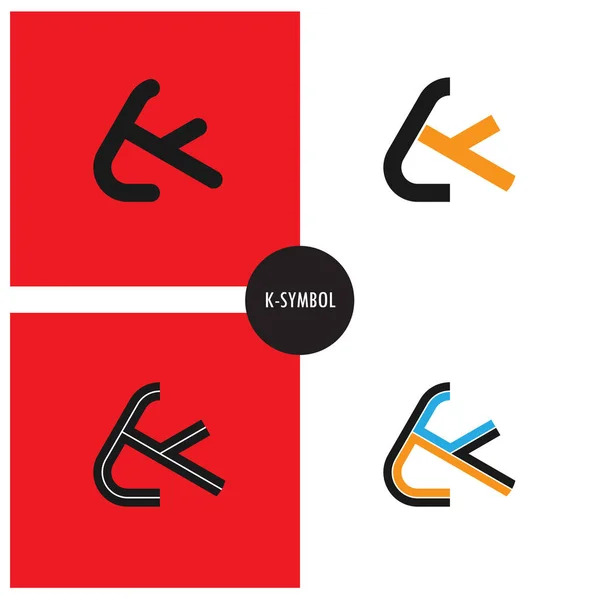 K 社 Symbol.K 文字の抽象的なロゴ デザイン. — ストックベクタ