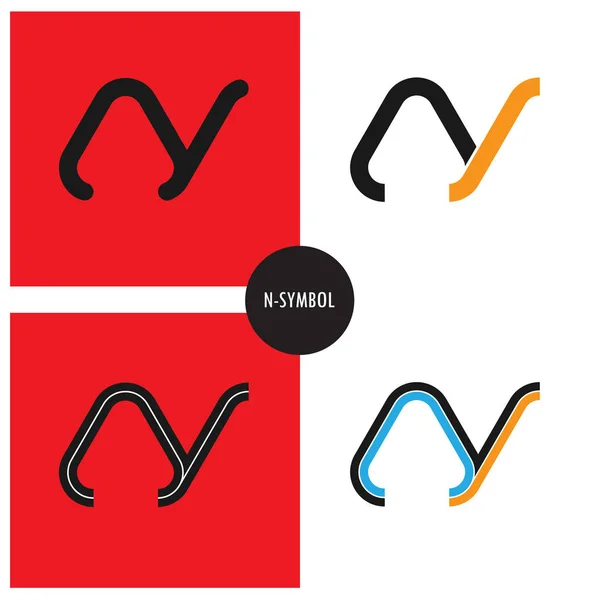 N-公司 Symbol.N 信抽象标志设计。矢量说明 — 图库矢量图片