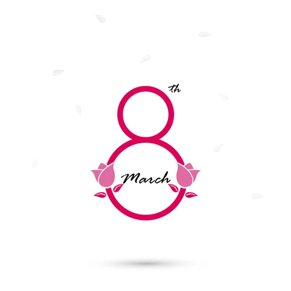 Yaratıcı 8 Mart logo vektör tasarımı ile uluslararası kadın d — Stok Vektör