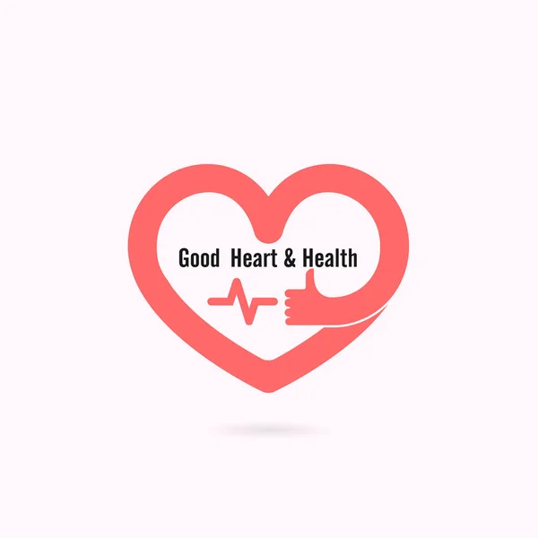 Heart sign and hands icon.Good heart & health concept.Healthcare — Stock Vector