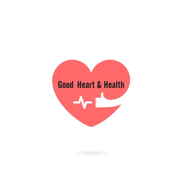 Heart sign and hands icon.Good heart & health concept.Healthcare — Stock Vector