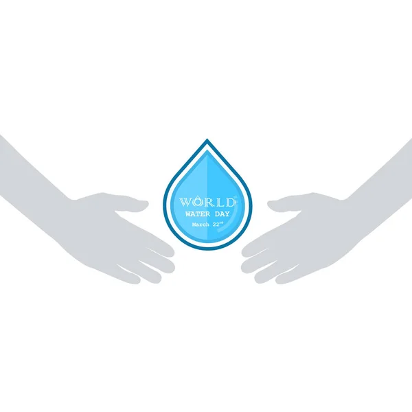 Падіння води з піктограмою людської руки Векторний шаблон дизайну логотипу. Worl — стоковий вектор