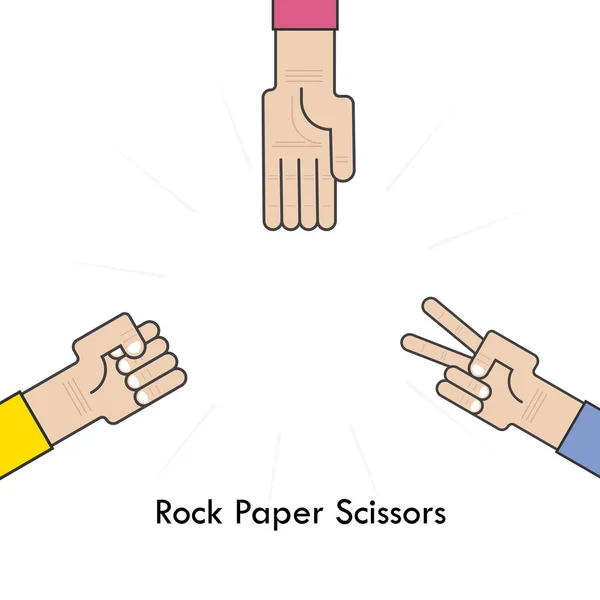 Rock Paper Scissors for it sign.Hand of businessmans with Rock P — Stock Vector