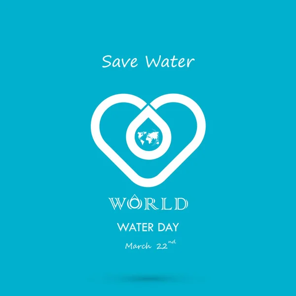 Gota de água com ícone mundial vetor logotipo design template.World Wat — Vetor de Stock