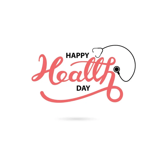 Happy Health Day Typographical Design Elements. Happy Health Day