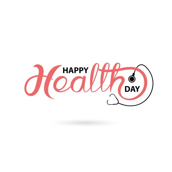 幸せな健康日誤植デザイン要素です。幸せな健康日 — ストックベクタ