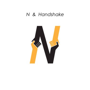 Yaratıcı N harfli simgesi soyut logo tasarım vektör şablonu. Otobüs