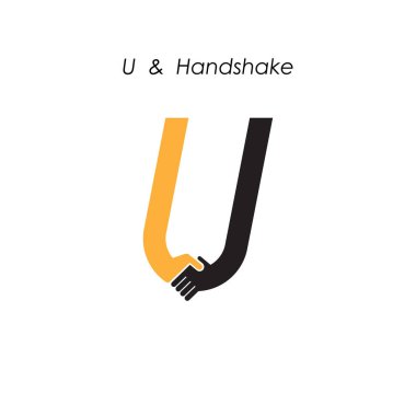 Yaratıcı U harfli simgesi soyut logo tasarım vektör şablonu. Otobüs