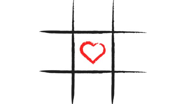 Tic-Tac-Toe. X-O game.Hand desenhado elementos Tic-Tac-Toe . — Vídeo de Stock