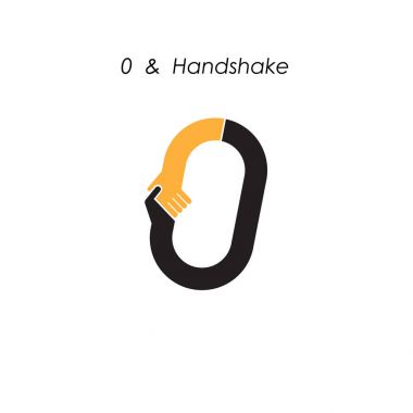 Yaratıcı 0-sayı simgesini soyut logo tasarım vektör şablonu. Otobüs