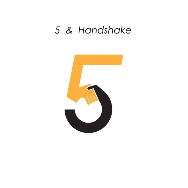 Creative 5- number icon abstract logo design vector template.Bus — Stock Vector