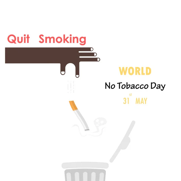 Menschliche Hände und beenden Tabak sign.world kein Tabak day.no smokin — Stockvektor