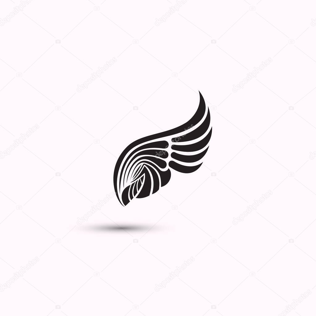 Angel wings icon on white background. Flat web design wings icon
