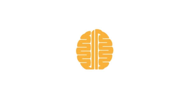 Cérebro esquerdo criativo e conceito de ideia do cérebro direito com símbolo de lâmpada. — Vídeo de Stock