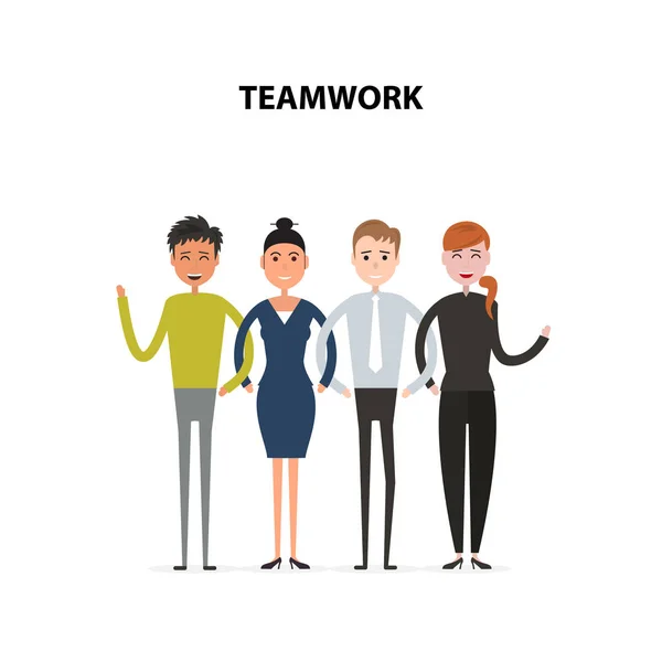 Business team of employees and the boss vector icon.Business com — Stock Vector