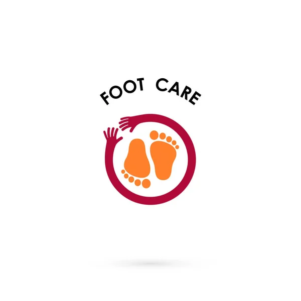 Cuidado del pie Logo.Human pie icon.Foot spa concept.Vector illustrat — Archivo Imágenes Vectoriales