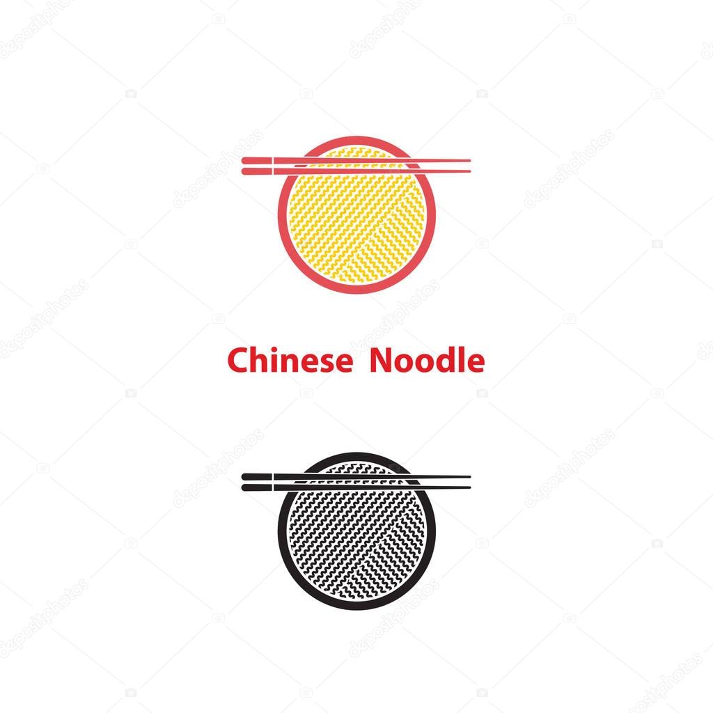 Noodle restaurant and food logo vector design.Chinese noodle logo design template.Taste of Asia logo template design.Vector Illustration.