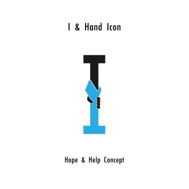 Yaratıcı ben-alfabe simgesi Özet ve eller simge tasarlamak vektör 