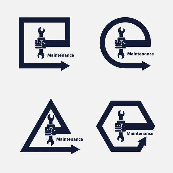 Menselijke Hand pictogram en moersleutel vector logo ontwerp template. Service — Stockvector