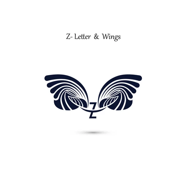 Z-Buchstabe Zeichen und Engel wings.monogram Flügel Vektor Logo-Vorlage — Stockvektor