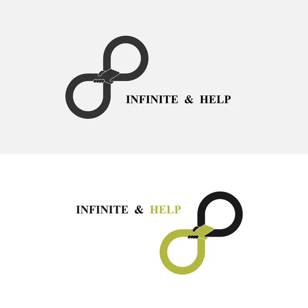 Signo de mano y diseño de elementos de logotipo infinito.Signo infinito.El ser — Archivo Imágenes Vectoriales