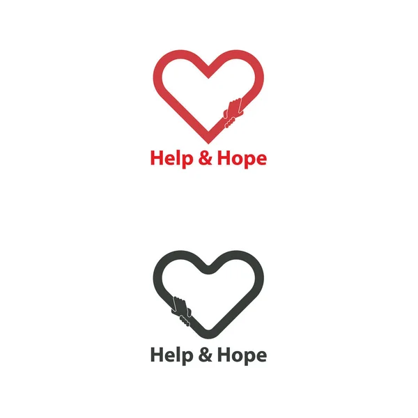 Tanda bantuan dan dukungan logo vektor template.Hope dan Bantuan v - Stok Vektor