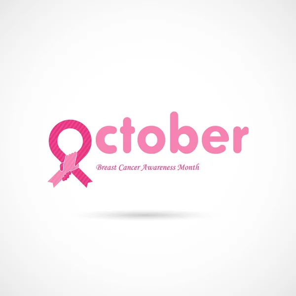 Bulan Kesadaran Oktober Kanker Payudara Kampanye Latar Belakang - Stok Vektor