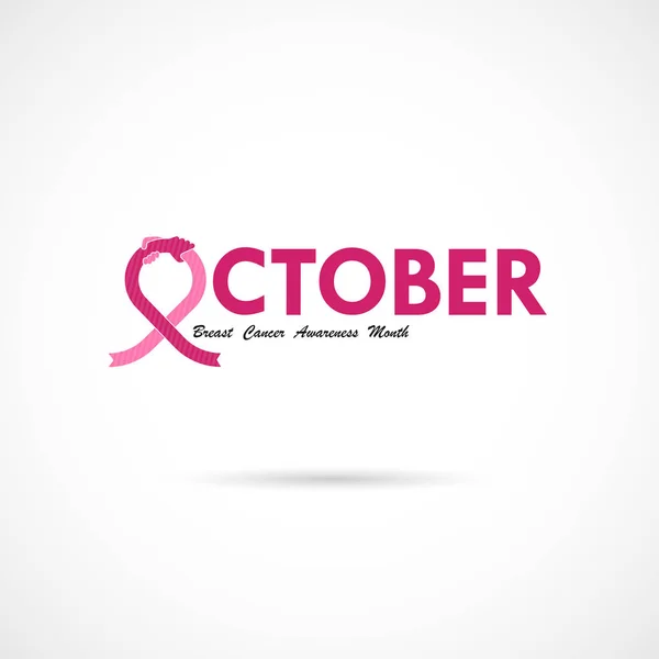 Bulan Kesadaran Oktober Kanker Payudara Kampanye Latar Belakang - Stok Vektor
