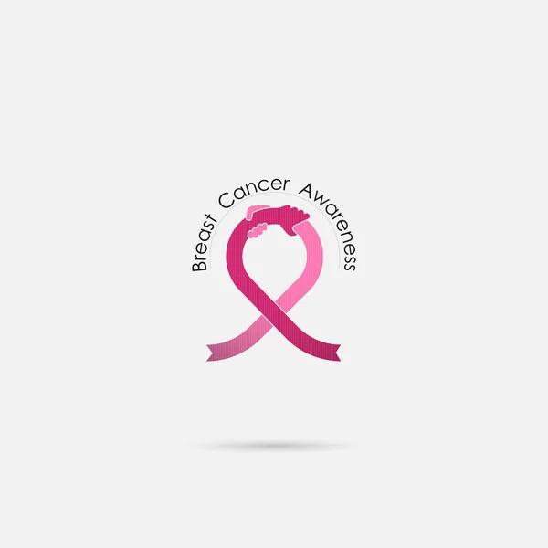 Campagne d'information du Mois de la sensibilisation au cancer du sein Octobre Femmes — Image vectorielle