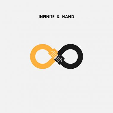 Hand sign and infinite logo elements design.Infinity and Fist si clipart