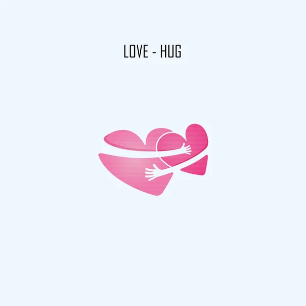 Kärlek-kram-vänner för alltid vektor logo designmall. Stöd & kärlek — Stock vektor