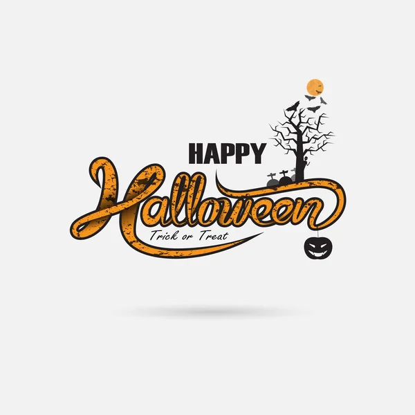 Halloween banner calligraphy.halloween trick oder behandeln party cele — Stockvektor