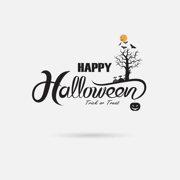 Halloween banner calligraphy.Halloween truque ou tratar cele festa — Vetor de Stock