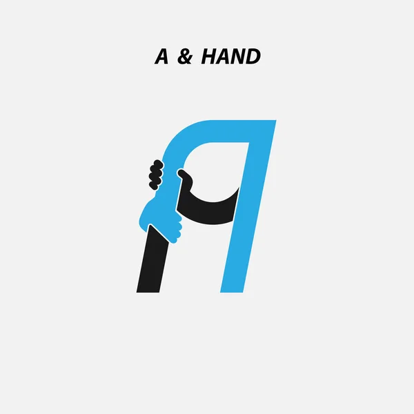 A - Lettre icône abstraite & mains logo design vectoriel template.Ita — Image vectorielle