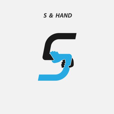 S - soyut simgesi ve eller logo tasarım vektör şablonu mektup. ITA