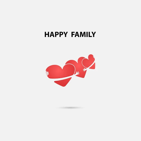 心臓徴候と幸せな家族ベクトルのロゴのデザイン テンプレートです。友人 — ストックベクタ