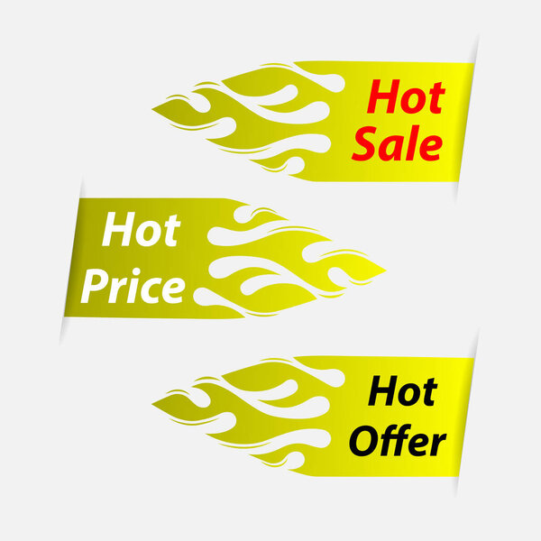 Hot Sale banner.Hot Price banner.Hot Offer banner.Vector illustr