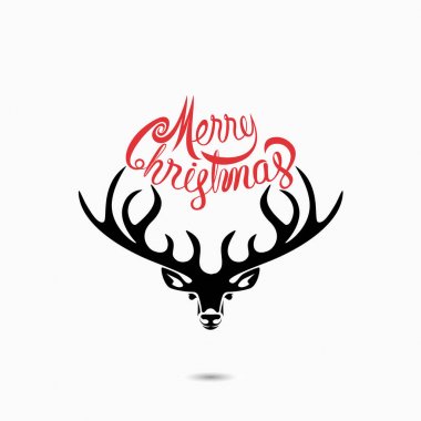 Deer.Merry Noel Tipografik Tasarım Elements.Merry başkanı