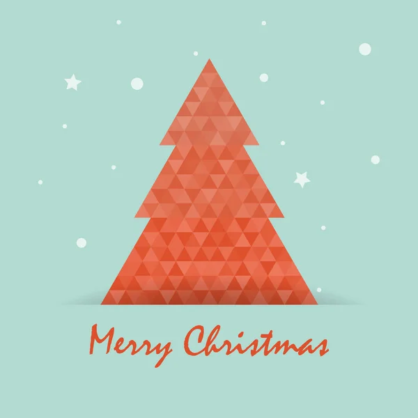 Weihnachtspostkarte Vorlage mit Weihnachtsbaum .merry christmas — Stockvektor
