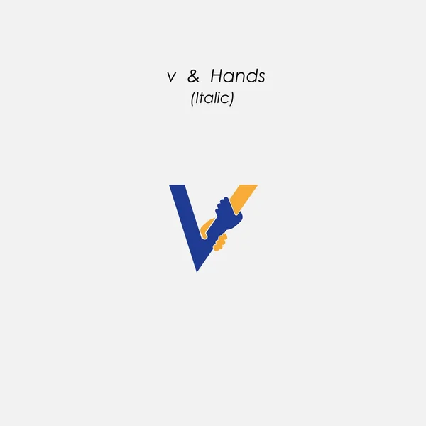V の-文字の抽象的なアイコン ・手ロゴ デザイン ベクトル テンプレートです。バス — ストックベクタ