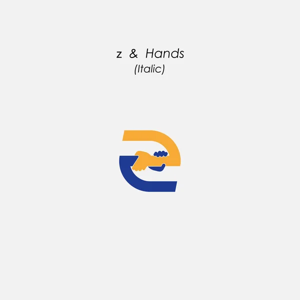 Z - Carta icono abstracto & manos logotipo diseño vector template.Bus — Archivo Imágenes Vectoriales