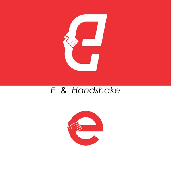 E - mektup soyut simgesi ve eller logo tasarım vektör şablonu. Çay — Stok Vektör